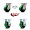 Service Caster 4 Inch Kingpinless Green Poly on Steel Wheel Caster Swivel Locks 2 Rigid, 2PK SCC-KP30S420-PUR-GB-BSL-2-R-2 - alternate 4